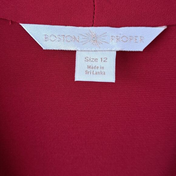 Boston Proper Red Jersey Faux Wrap High Low Midi Maxi Dress Size 12 - Picture 6 of 9